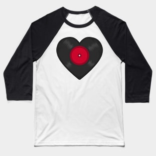 LP Vinyl Record Heart Baseball T-Shirt